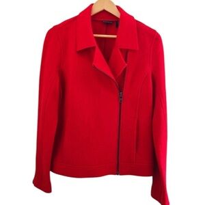 EUC Tahari Boiled Wool Zip Blazer in Orange size Small